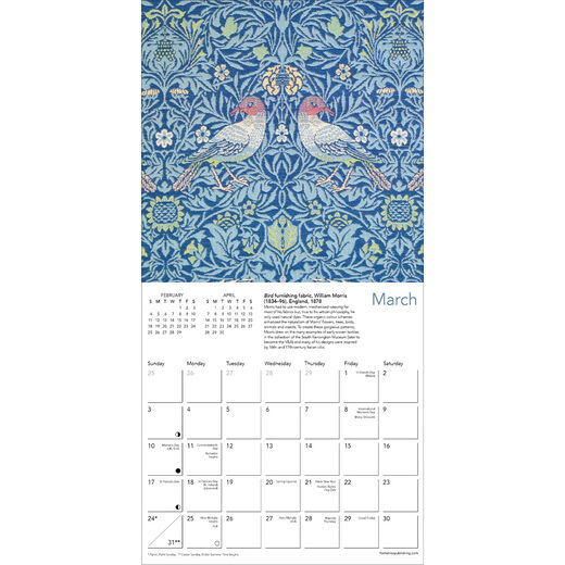 William Morris Animals 2024 Mini Calendar